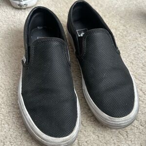 Black leather slide on women’s size 8